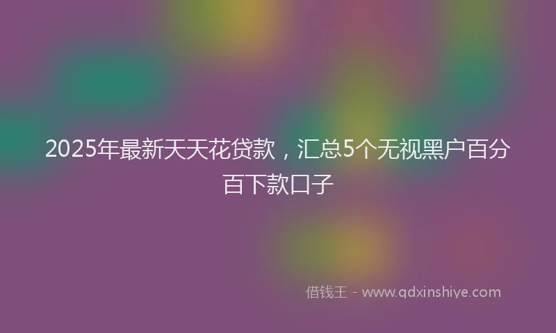 2025年最新天天花贷款，汇总5个无视黑户百分百下款口子