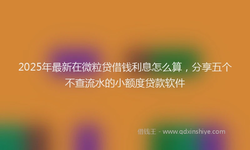2025年最新在微粒贷借钱利息怎么算，分享五个不查流水的小额度贷款软件