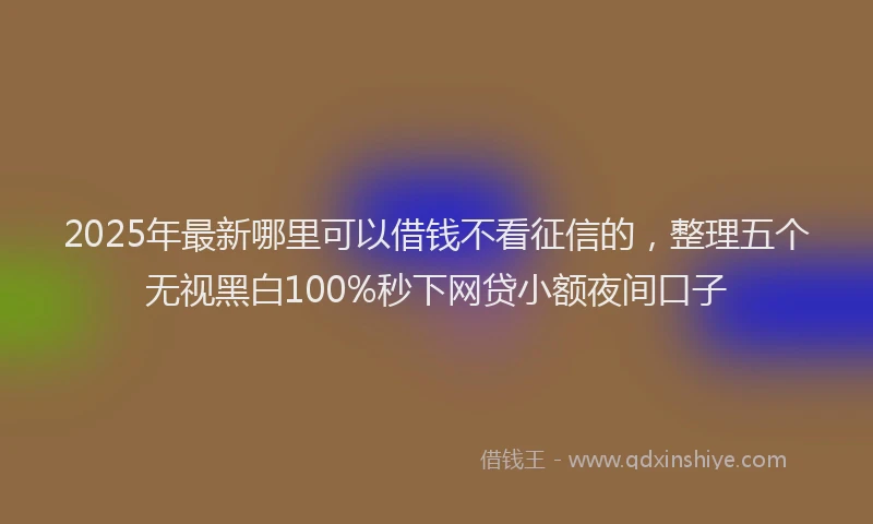 2025年最新哪里可以借钱不看征信的，整理五个无视黑白100%秒下网贷小额夜间口子