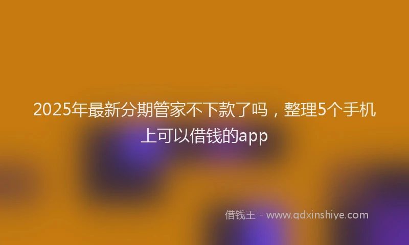 2025年最新分期管家不下款了吗，整理5个手机上可以借钱的app