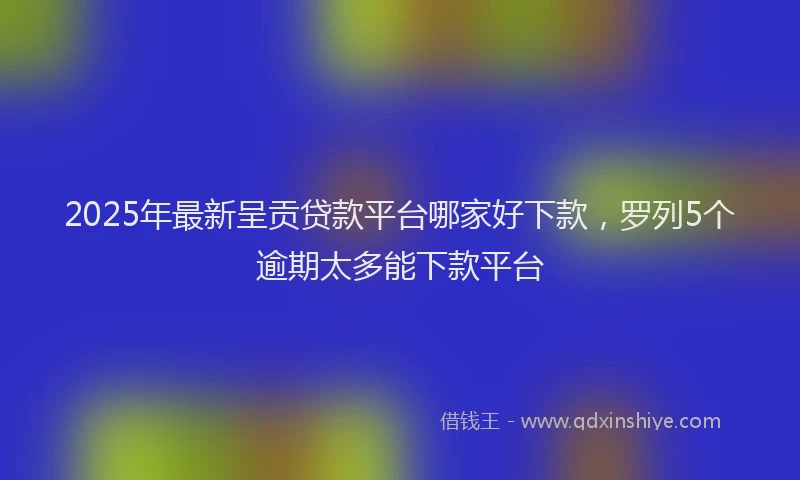 2025年最新呈贡贷款平台哪家好下款，罗列5个逾期太多能下款平台