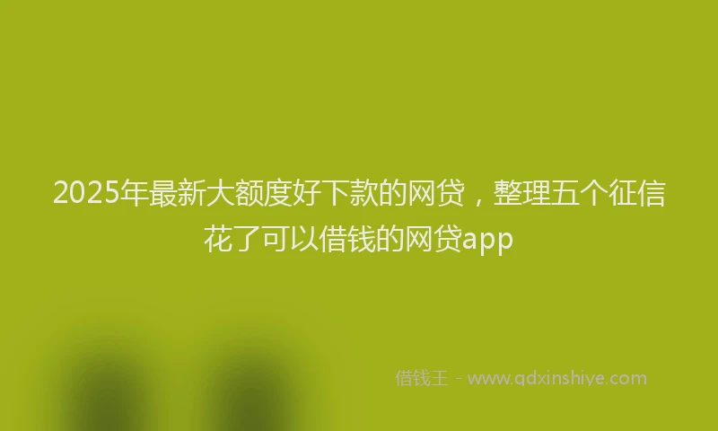 2025年最新大额度好下款的网贷，整理五个征信花了可以借钱的网贷app