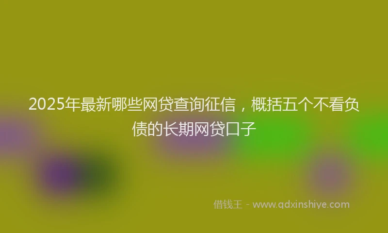 2025年最新哪些网贷查询征信，概括五个不看负债的长期网贷口子
