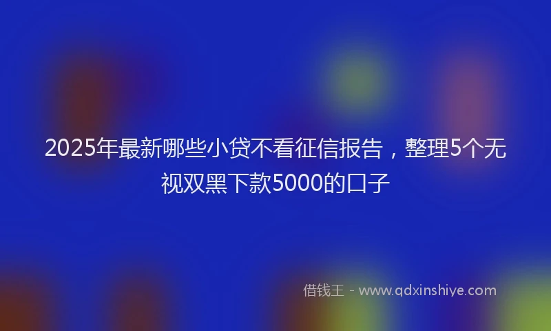 2025年最新哪些小贷不看征信报告，整理5个无视双黑下款5000的口子