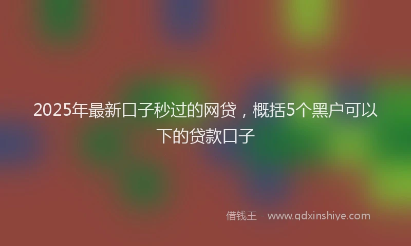 2025年最新口子秒过的网贷，概括5个黑户可以下的贷款口子