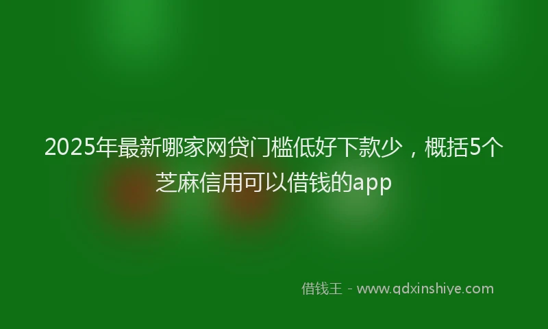 2025年最新哪家网贷门槛低好下款少，概括5个芝麻信用可以借钱的app