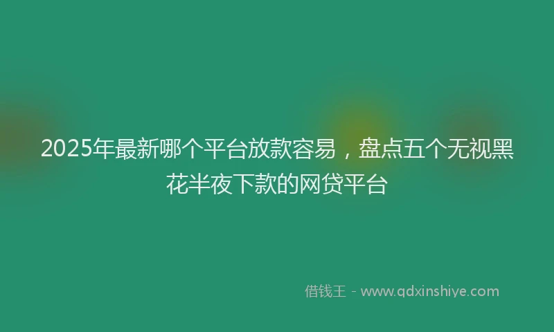 2025年最新哪个平台放款容易，盘点五个无视黑花半夜下款的网贷平台