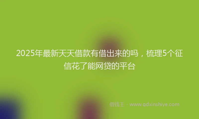 2025年最新天天借款有借出来的吗，梳理5个征信花了能网贷的平台