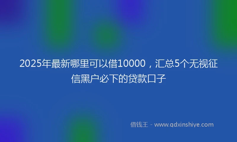 2025年最新哪里可以借10000，汇总5个无视征信黑户必下的贷款口子