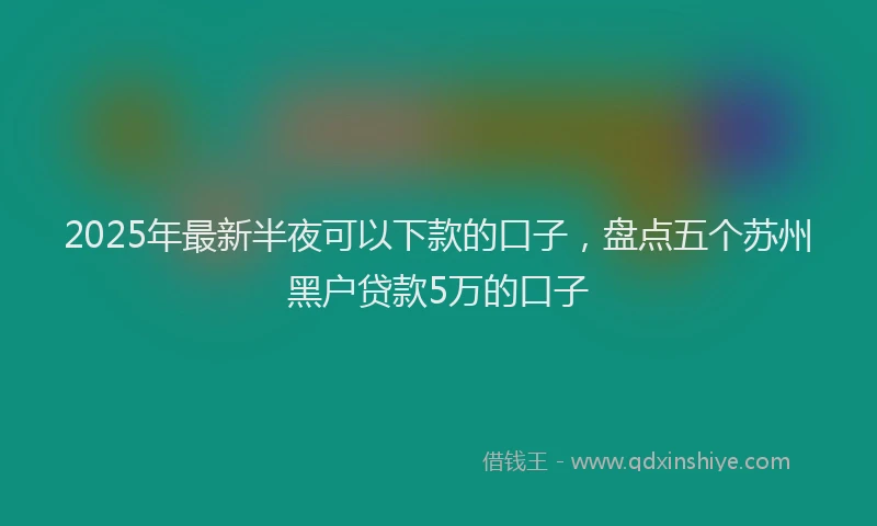 2025年最新半夜可以下款的口子，盘点五个苏州黑户贷款5万的口子