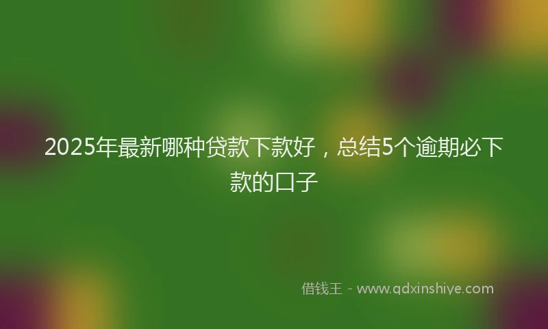 2025年最新哪种贷款下款好，总结5个逾期必下款的口子