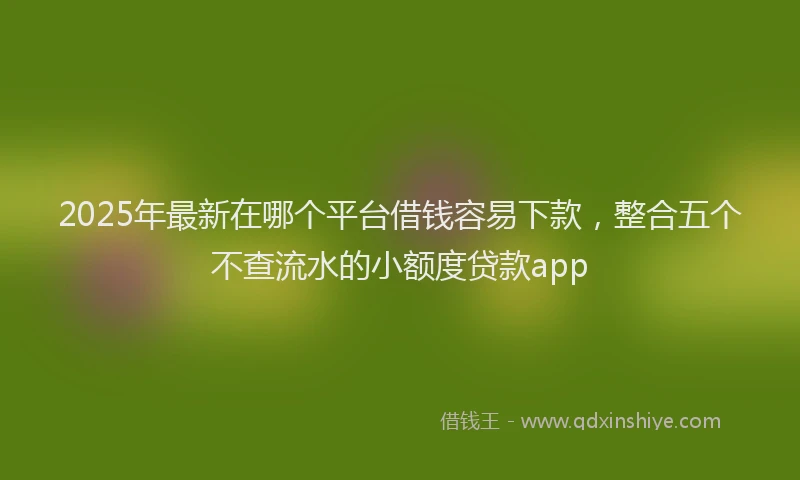 2025年最新在哪个平台借钱容易下款，整合五个不查流水的小额度贷款app