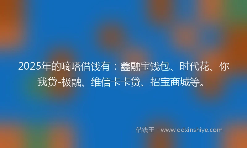 2025年的嘀嗒借钱有：鑫融宝钱包、时代花、你我贷-极融、维信卡卡贷、招宝商城等。