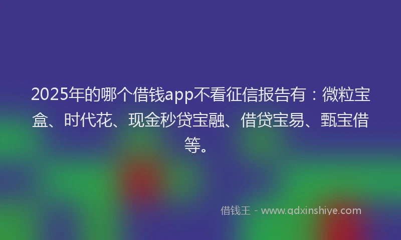 2025年的哪个借钱app不看征信报告有：微粒宝盒、时代花、现金秒贷宝融、借贷宝易、甄宝借等。