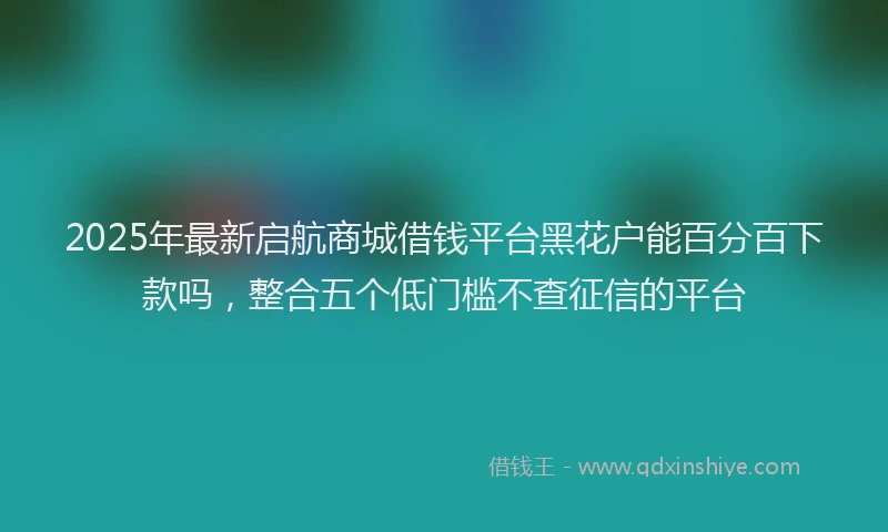 2025年最新启航商城借钱平台黑花户能百分百下款吗，整合五个低门槛不查征信的平台