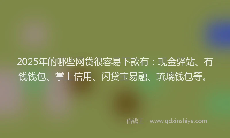 2025年的哪些网贷很容易下款有：现金驿站、有钱钱包、掌上信用、闪贷宝易融、琉璃钱包等。