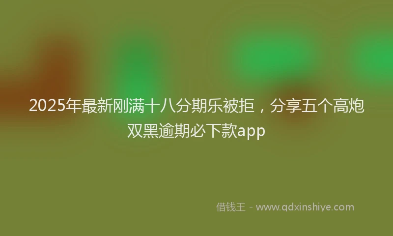 2025年最新刚满十八分期乐被拒，分享五个高炮双黑逾期必下款app
