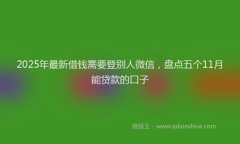 2025年最新借钱需要登别人微信，盘点五个11月能贷款的口子