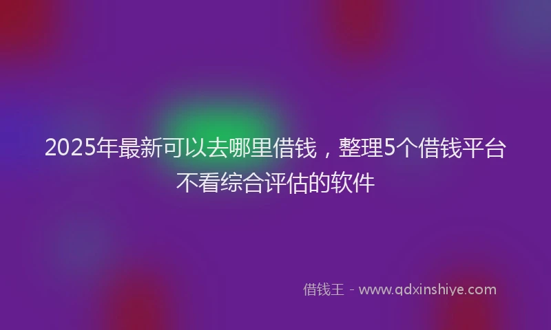 2025年最新可以去哪里借钱，整理5个借钱平台不看综合评估的软件