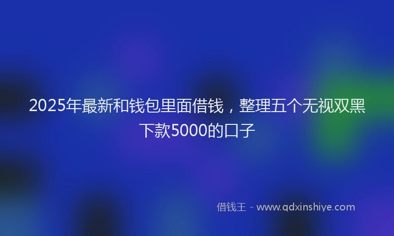 2025年最新和钱包里面借钱，整理五个无视双黑下款5000的口子