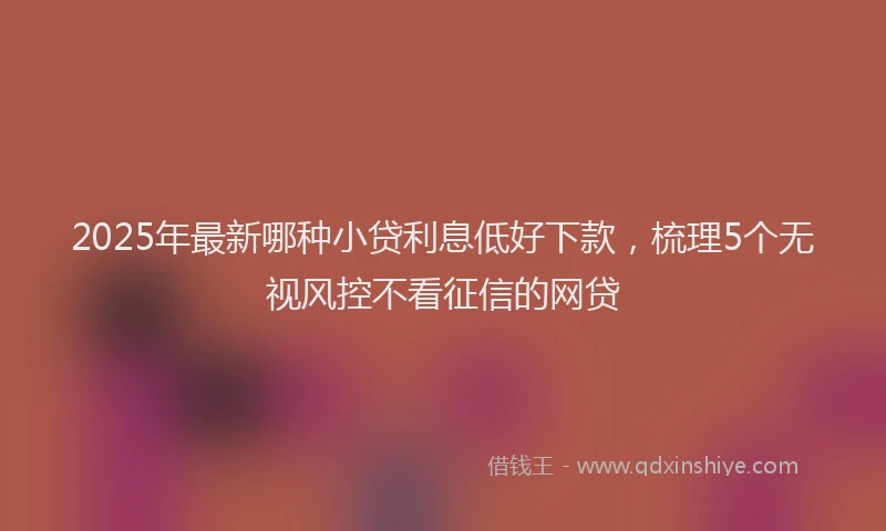 2025年最新哪种小贷利息低好下款，梳理5个无视风控不看征信的网贷