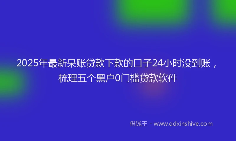 2025年最新呆账贷款下款的口子24小时没到账，梳理五个黑户0门槛贷款软件