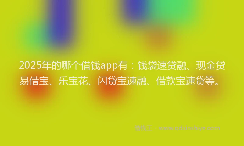 2025年的哪个借钱app有：钱袋速贷融、现金贷易借宝、乐宝花、闪贷宝速融、借款宝速贷等。