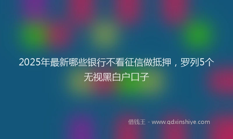 2025年最新哪些银行不看征信做抵押，罗列5个无视黑白户口子