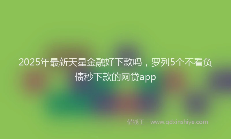 2025年最新天星金融好下款吗，罗列5个不看负债秒下款的网贷app