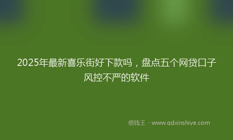2025年最新喜乐街好下款吗，盘点五个网贷口子风控不严的软件