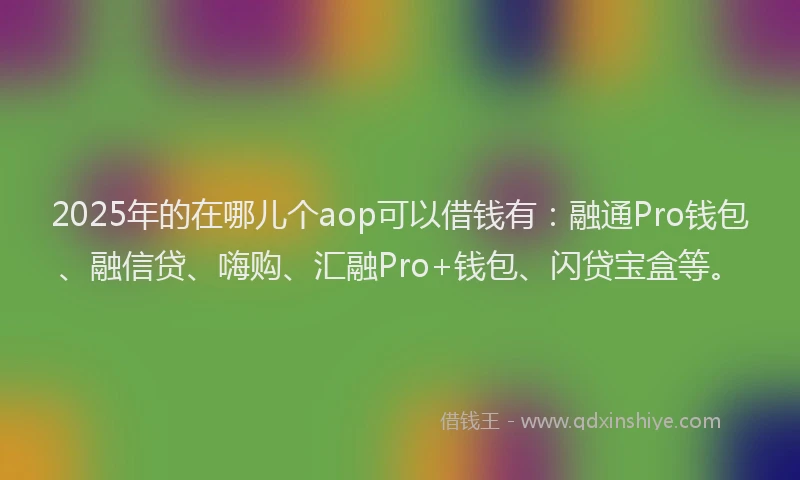 2025年的在哪儿个aop可以借钱有：融通Pro钱包、融信贷、嗨购、汇融Pro+钱包、闪贷宝盒等。