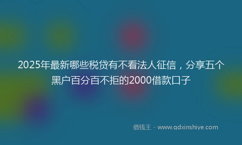 2025年最新哪些税贷有不看法人征信，分享五个黑户百分百不拒的2000借款口子