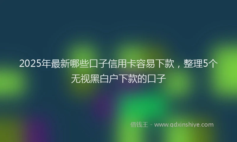 2025年最新哪些口子信用卡容易下款，整理5个无视黑白户下款的口子