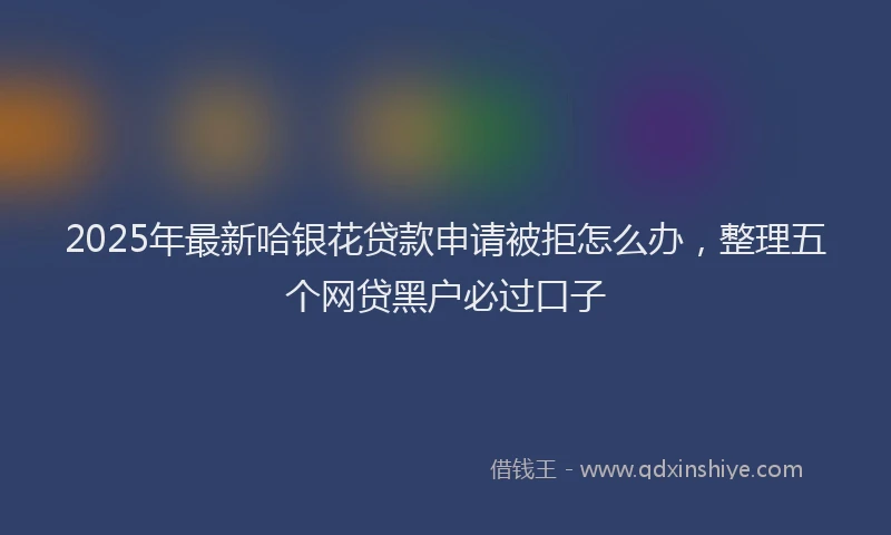 2025年最新哈银花贷款申请被拒怎么办，整理五个网贷黑户必过口子