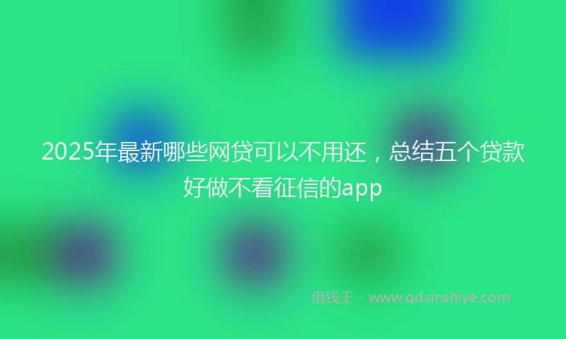 2025年最新哪些网贷可以不用还，总结五个贷款好做不看征信的app