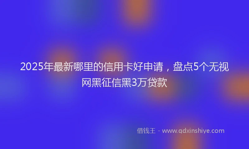 2025年最新哪里的信用卡好申请，盘点5个无视网黑征信黑3万贷款