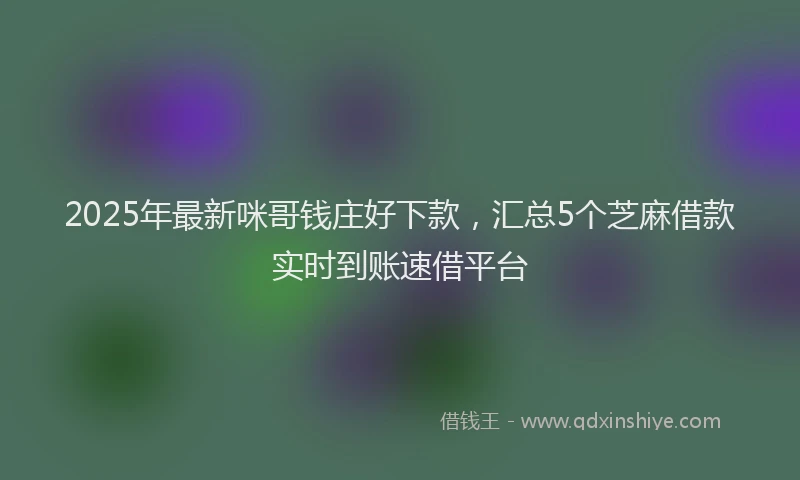 2025年最新咪哥钱庄好下款，汇总5个芝麻借款实时到账速借平台