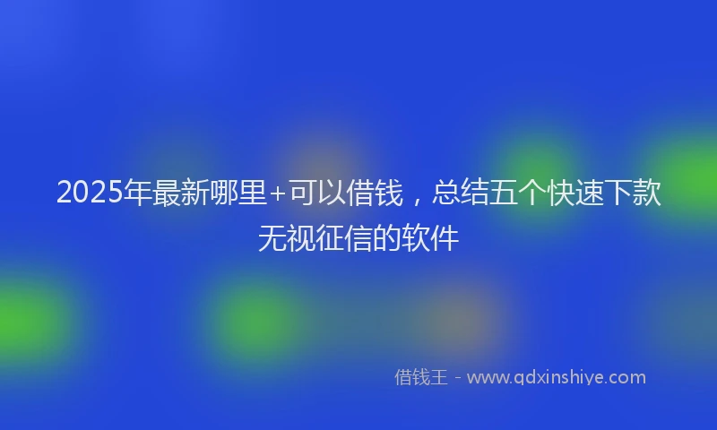 2025年最新哪里+可以借钱，总结五个快速下款无视征信的软件