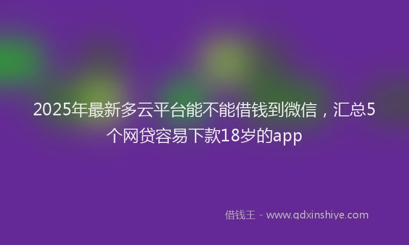 2025年最新多云平台能不能借钱到微信，汇总5个网贷容易下款18岁的app