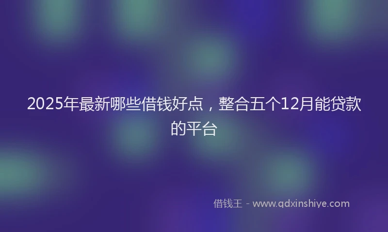 2025年最新哪些借钱好点，整合五个12月能贷款的平台