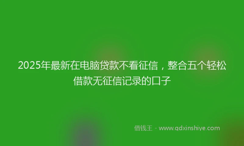 2025年最新在电脑贷款不看征信，整合五个轻松借款无征信记录的口子
