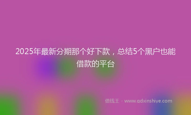 2025年最新分期那个好下款，总结5个黑户也能借款的平台