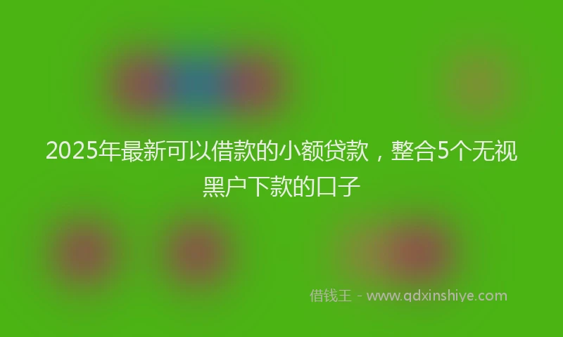 2025年最新可以借款的小额贷款，整合5个无视黑户下款的口子