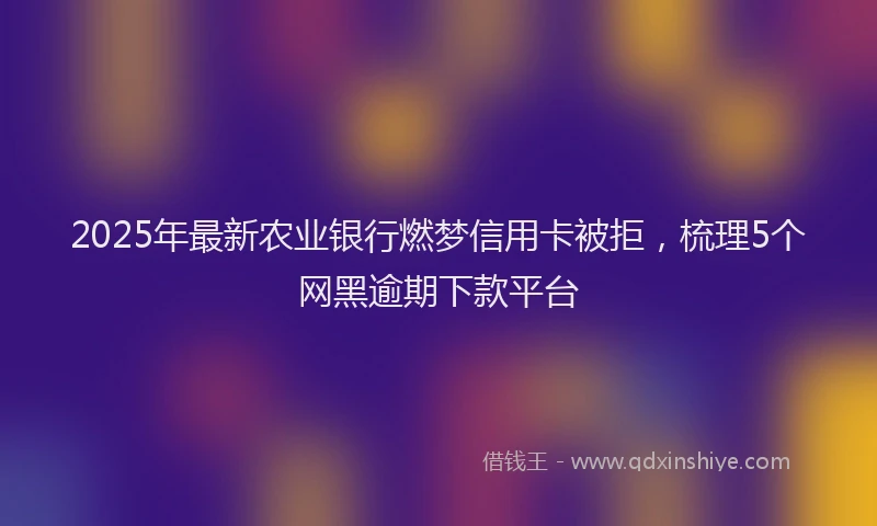 2025年最新农业银行燃梦信用卡被拒，梳理5个网黑逾期下款平台