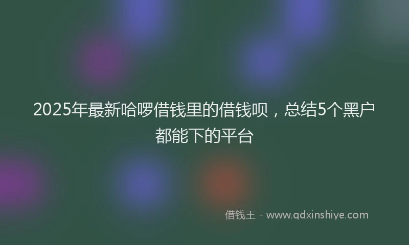 2025年最新哈啰借钱里的借钱呗，总结5个黑户都能下的平台