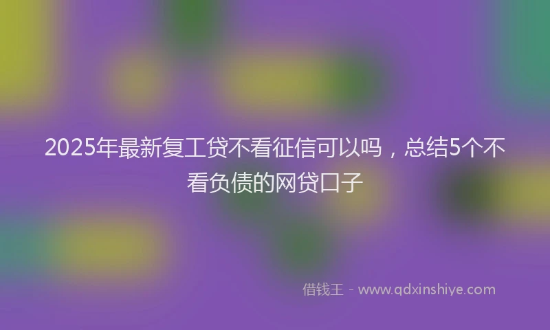 2025年最新复工贷不看征信可以吗，总结5个不看负债的网贷口子