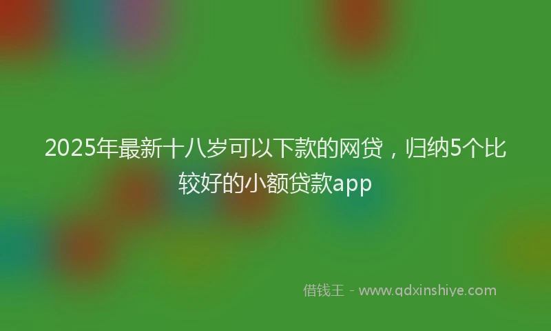 2025年最新十八岁可以下款的网贷，归纳5个比较好的小额贷款app