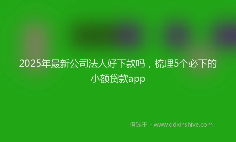 2025年最新公司法人好下款吗，梳理5个必下的小额贷款app