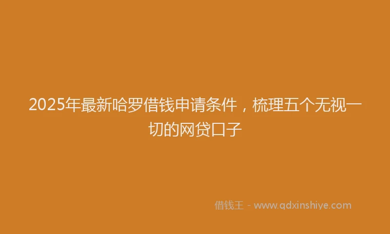 2025年最新哈罗借钱申请条件，梳理五个无视一切的网贷口子