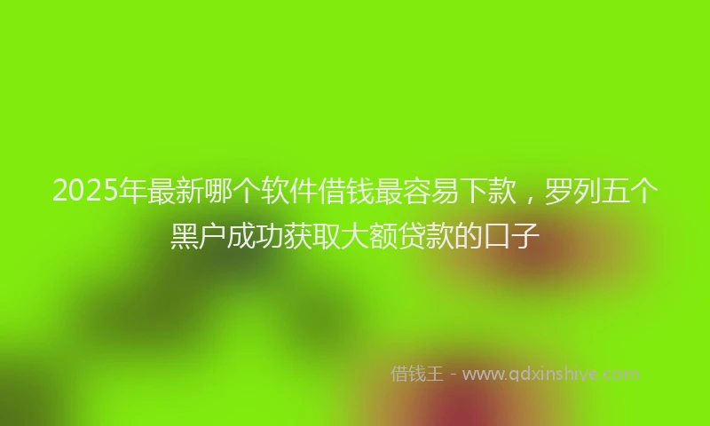 2025年最新哪个软件借钱最容易下款，罗列五个黑户成功获取大额贷款的口子